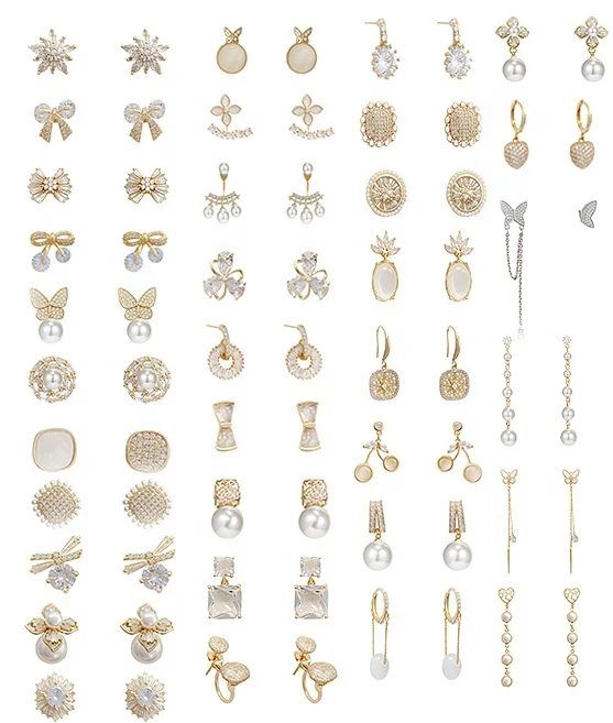 

Wholesale Fashion Bowknot Retro Rose Gold Tendy Stud Earrings Sterling Silver Needle Zircon Pearl Earrings Jewelry for Women