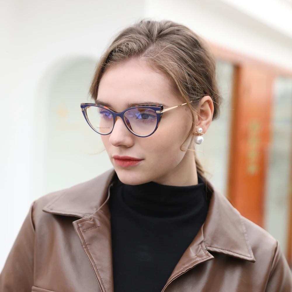 

DHK7025 New Cateye Fashion Computer Anti Blue Light Filter Blocking Computer Glasses Blue Light Blocking Anti Ray, Can custom colors