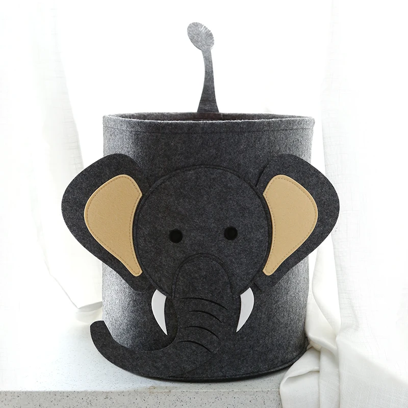 

Animal Cartoon Felt Nursery Kids Bedroom Custom Logo Toys Clothes Storage Basket, Customized