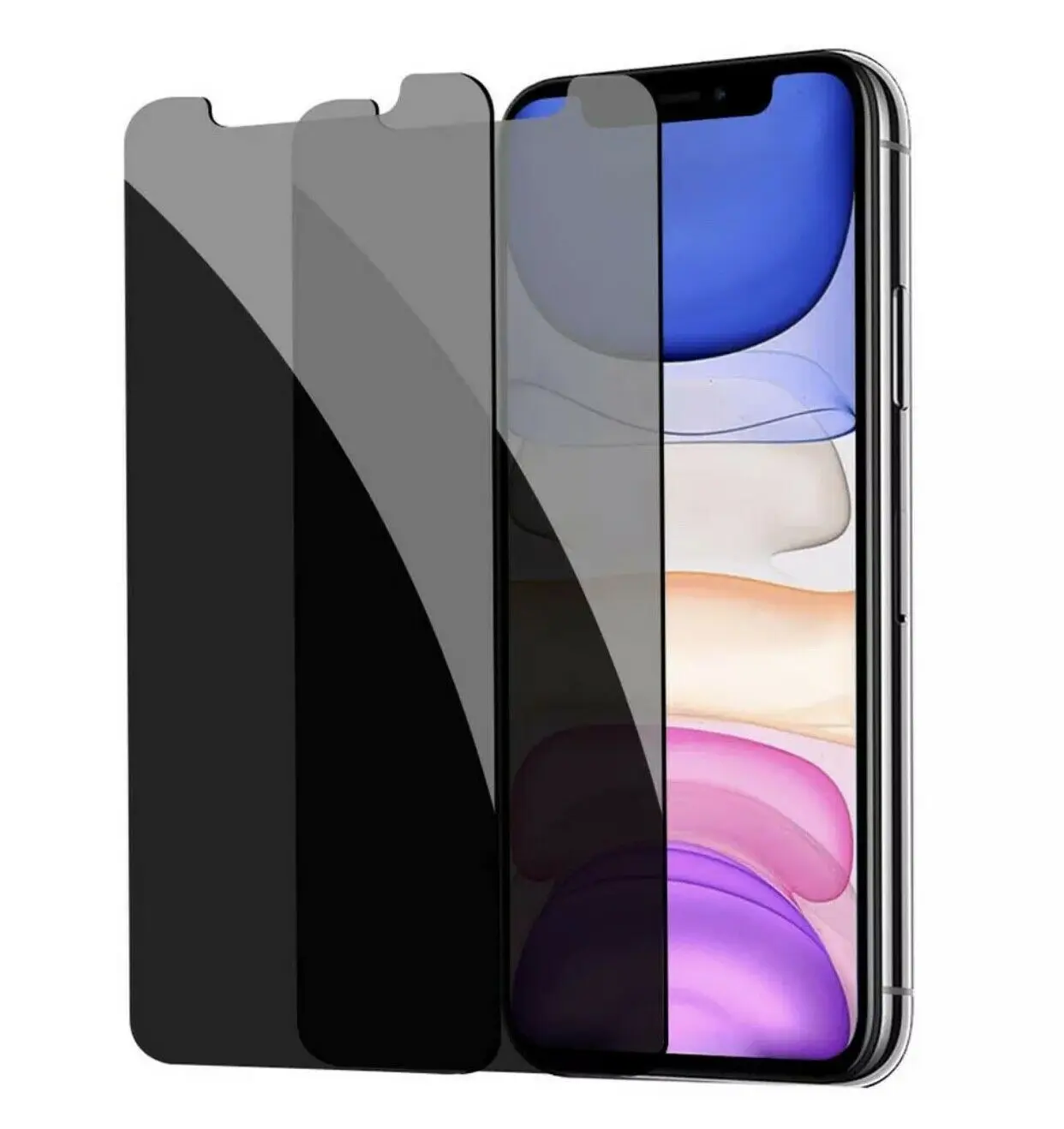 

Privacy Tempered Glass Anti-Spy Screen Protector For iPhone 11 Pro XS Max XR 8 7 6 Se, Transparency 99% color