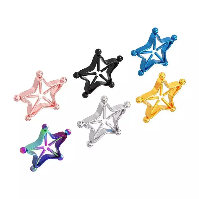 

Special Stars Nipple Rings 316 Stainless Steel Adjustable Shields Screw Non piercing Nipple Rings, As pic