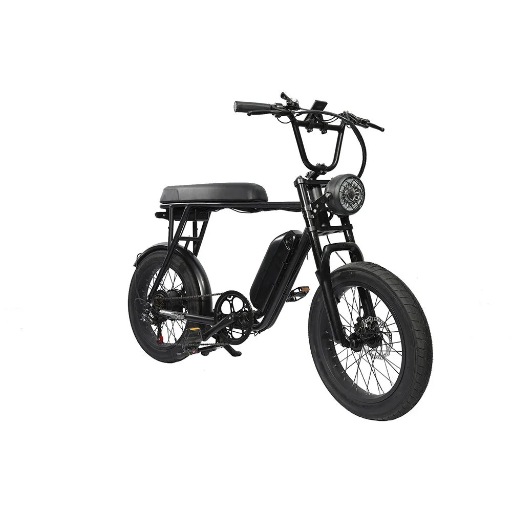 

New Model Retro Electric Bicycle cheap 48V with rear hub motor Fat tire Electric bike Bicycle, Black