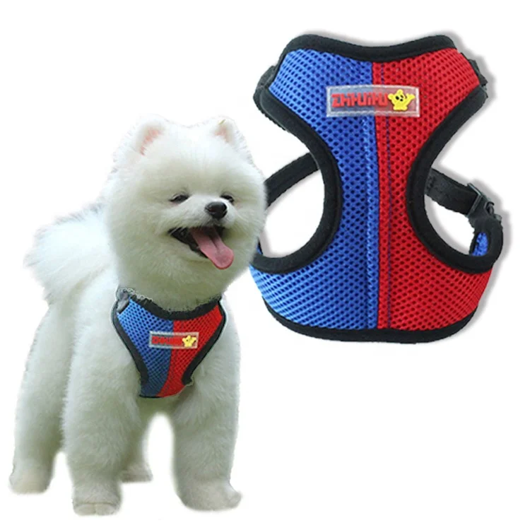 

Upgrade Neck Adjustable Easy Walk Nylon Pet Mesh Dog Harness, Multi-colors match