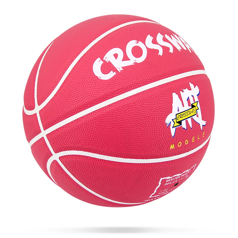 

PU leather size 6 women sport basketball ball neon for indoor basketball game, Customize color