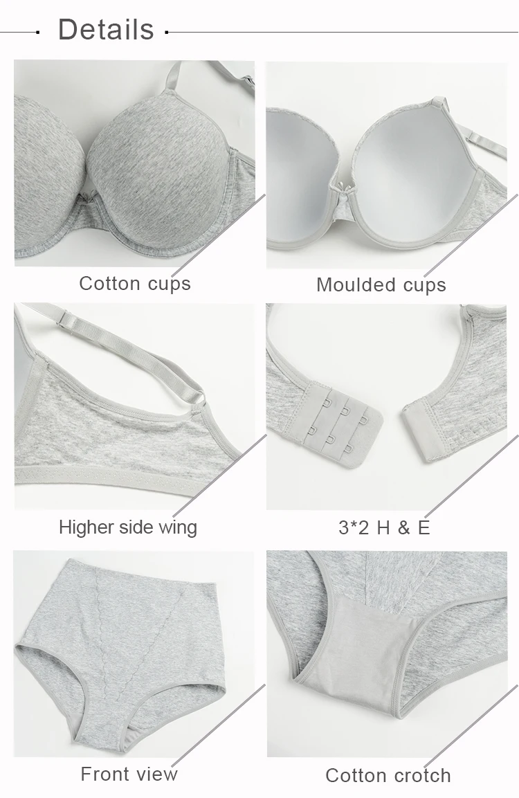 Lady Heavily Padded Bras Panty Large Big Full Cup Gather Women's Plus