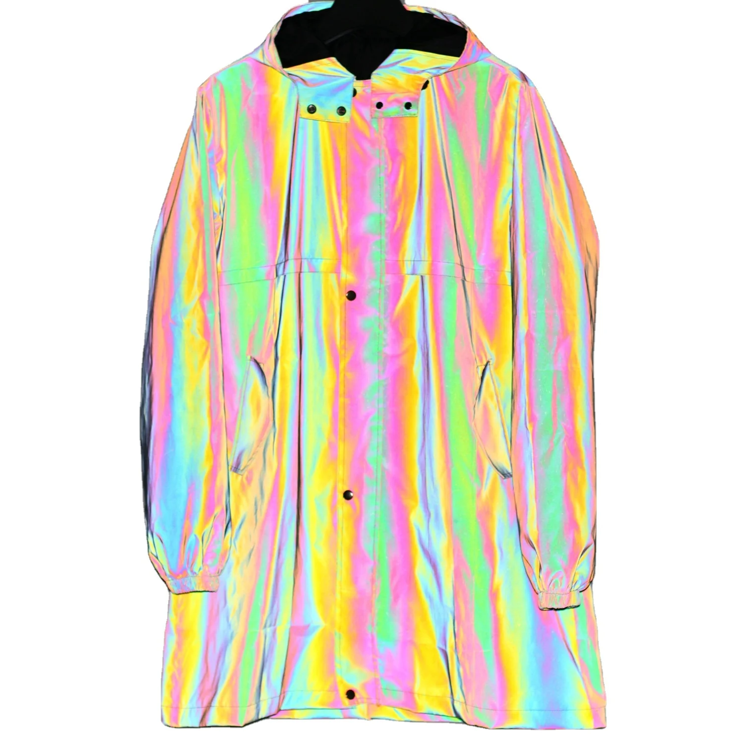 

2021 new arrival color reflective raincoat unisex jacket zipper hiking poncho adult European size windbreaker