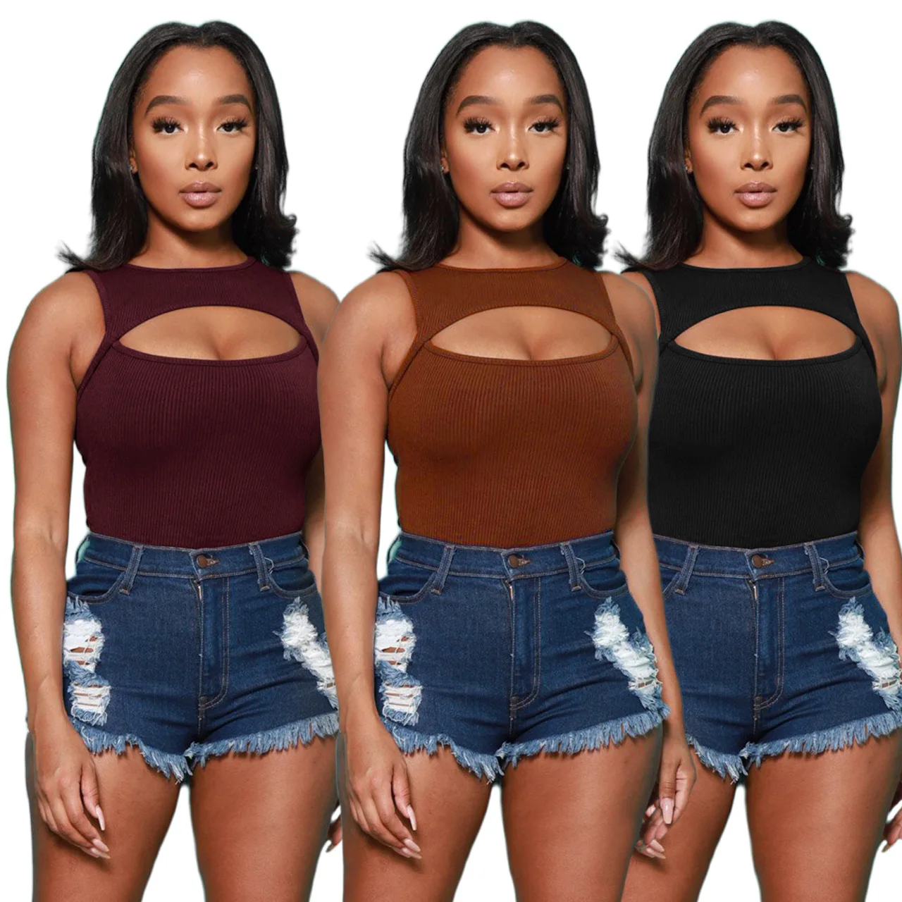 

KX8015 Wholesale women bodysuit tops 2021 sexy brown turtle neck lingerie bodysuits