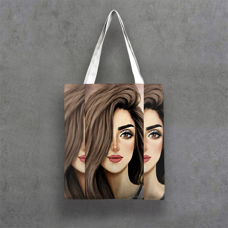 

G&D Portrait Art Fashion Beautiful Girl Tote Bag, Customer's request