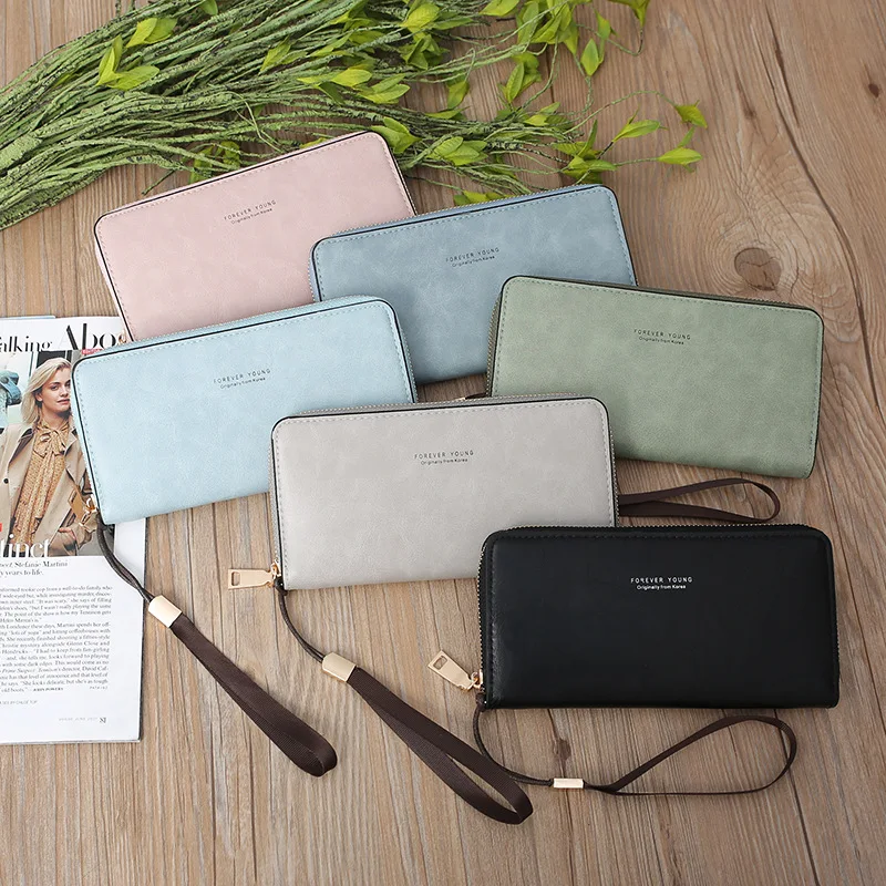 

2022 designerFashion New Frosted Wallet Ladies Long Wallet Korean Ladies Large Capacity Wallet, As the picture shows