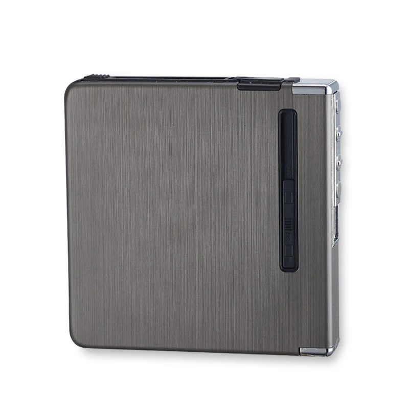
custom focus metal USB electronic automatic cigarette carrying case holder with lighter 