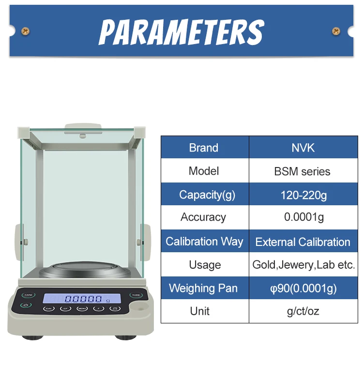 high precision 220g 0.1mg external calibration