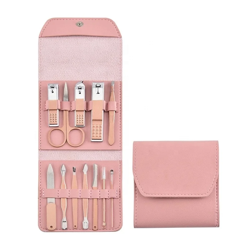 

Private label 12Pcs Rose Gold Nail Clipper Stainless Steel Wholesale Pink Nail Clippers Set Manicure Pedicure Set Nail tool kit