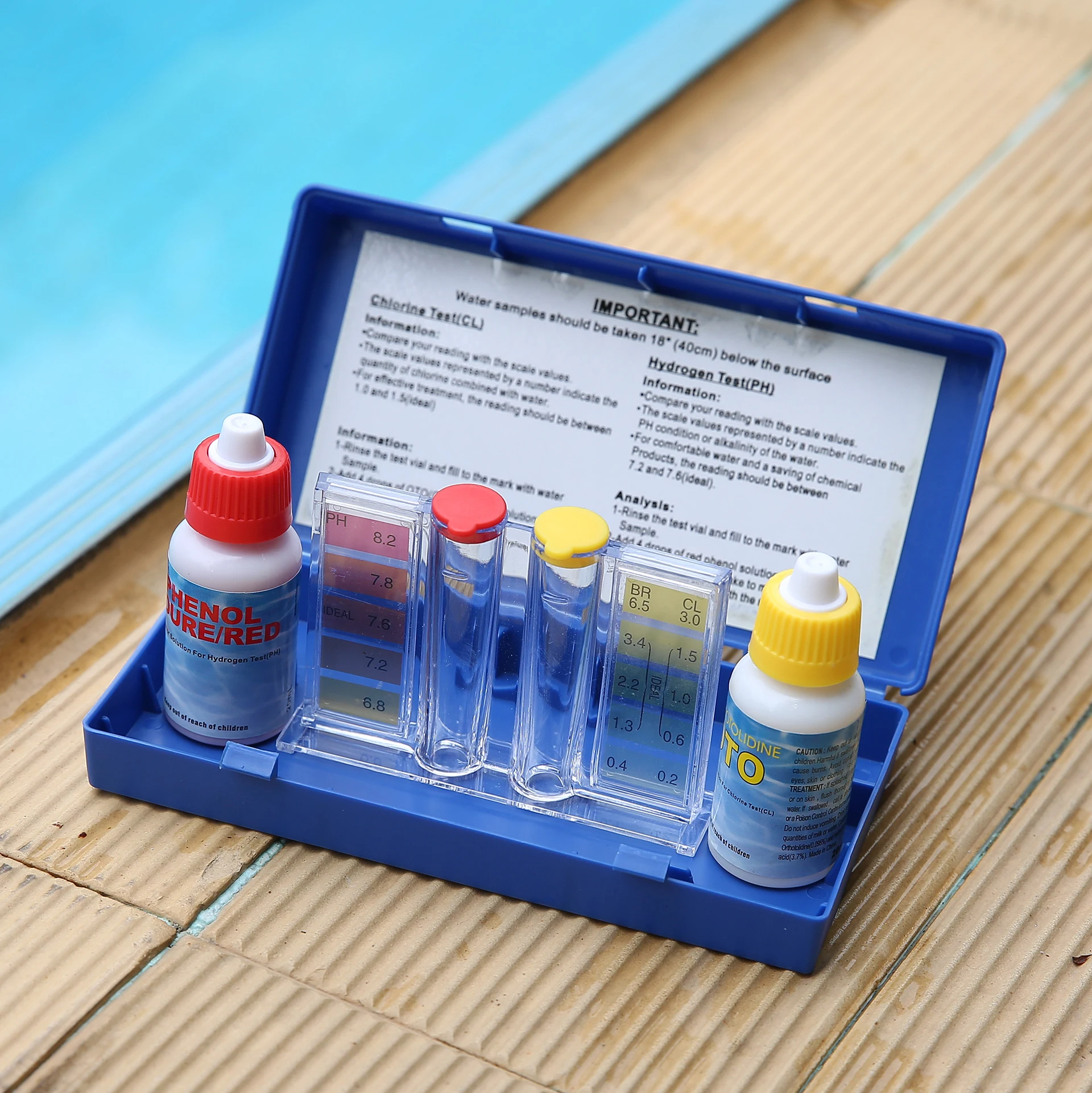 

PH Chlorine Water Quality Test Kit Hydrotool Testing Kit, Blue