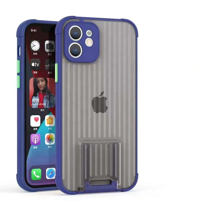 

New Product Luggage Suitcase Cover Phone Case with Bracket Back Cover Mobile Phone Case for iPhone 11 12 12 Pro, Multi colors