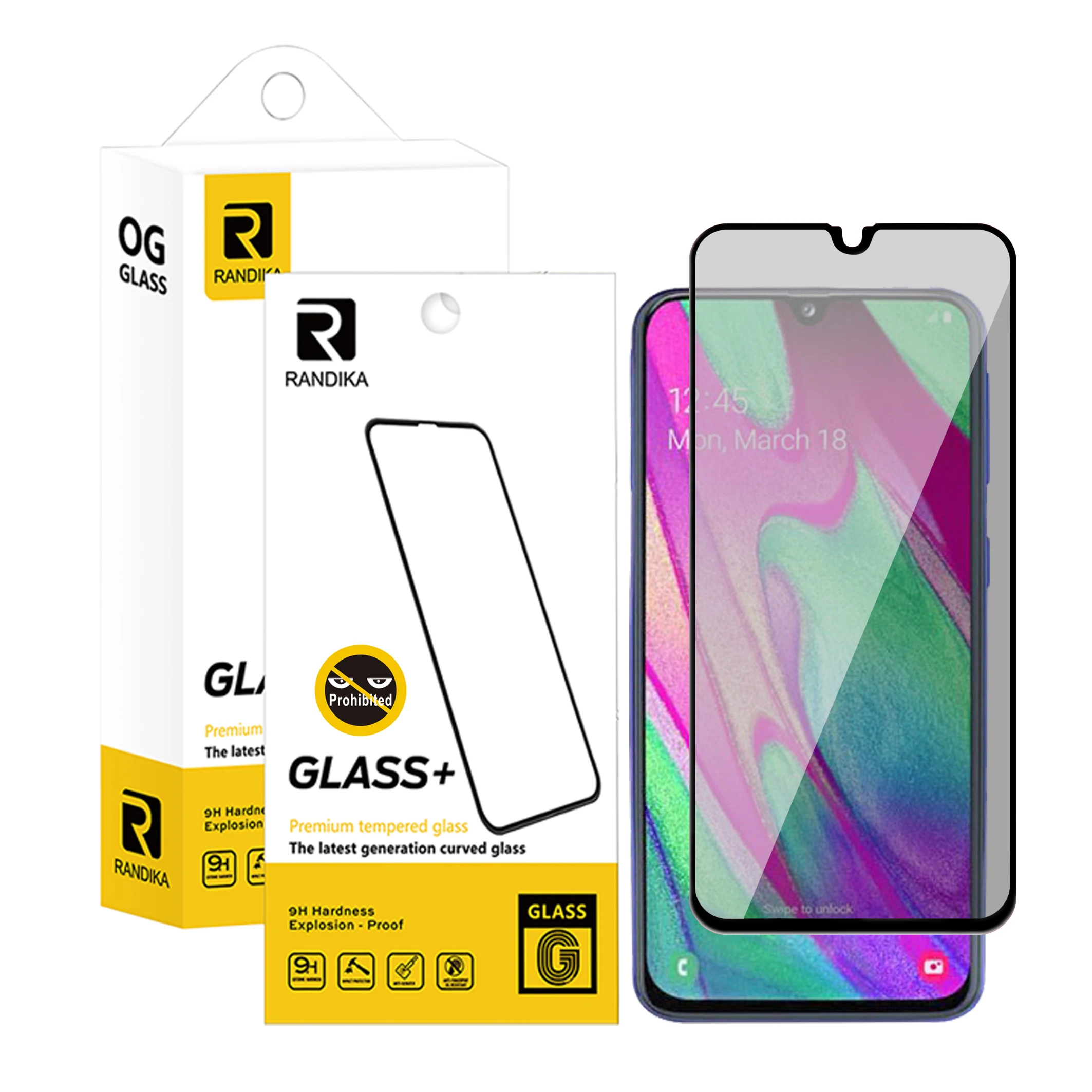 

For Samsung Galaxy A40 A01 Screen Privacy Protector Film Fingerprint Proof Full Coverage Anti SPY Tempered Glass