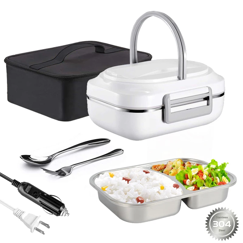 

Portable 110v/12v Food Warmer Heater Tiffin Electric Lunch Box With Bag For car home, Yellow/rose pink/blue/grey/custom colors
