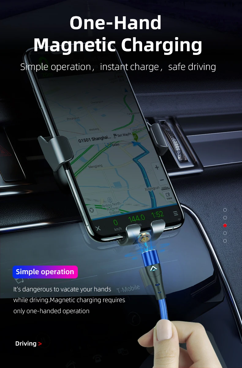 2020 new design wholesale on stock micro usb cable led magnetic charging cable cell phone accessories 3 in 1 magnetic usb cable