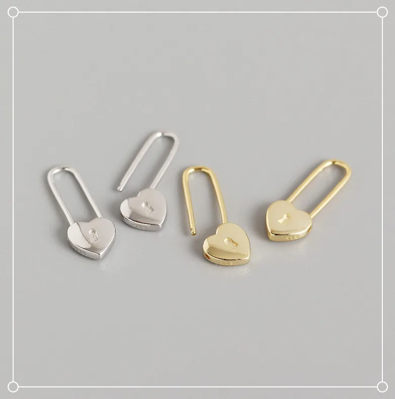 

Fashion S925 Sterling Silver Gold Platinum Plated Lock Earrings for Ladies Women Jewelry Earring Wholesale