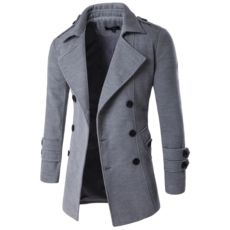 

Walson Whole Mens Dust Coat Mens Overcoat Winter Mens Trench Coat Long Trench Coats