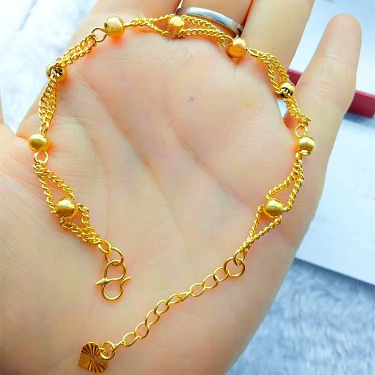 

Transfer Bead BraceletGold Plated Round Bead Bracelet Exquisite Jewelry Gold Ladies Jewelry