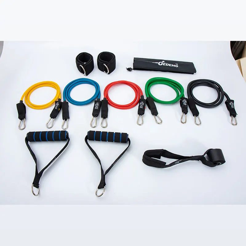 

Custom 150LBS Latex Resistance Bands Set with Blue/Black Handles