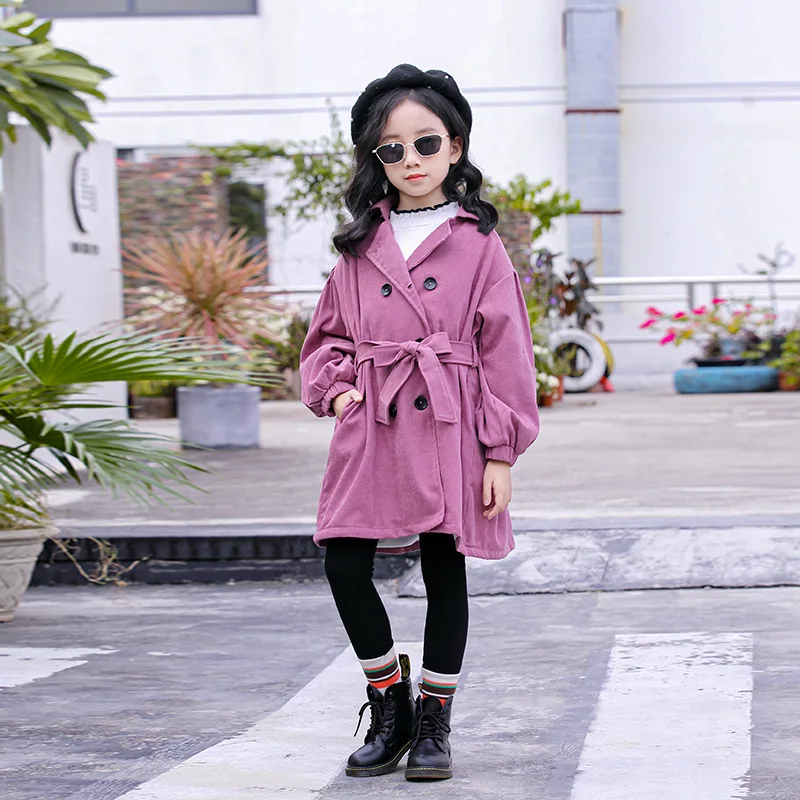 

2021 boutique high-end design New popular Red Elegant Warm Long Sleeve Kids Girl Winter Coats, Pink, ginger, grayish purple