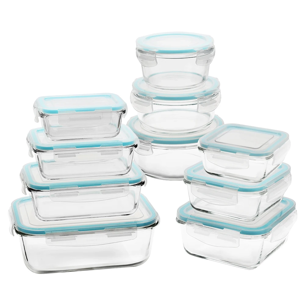 

BPA-Free & Leak Proof Airtight Glass Lunch Bento Boxes Glass Food Storage Containers,Microwavable Glass Meal Prep Containers