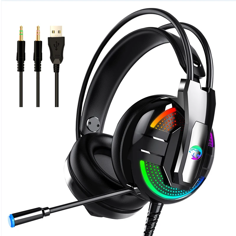 

Good performance professional gaming headset wired stereo gaming headset headband gamer headphones, Black