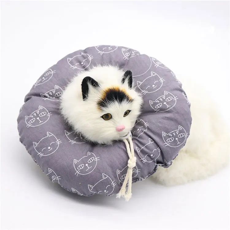 

Collars Cat Soft Cloth cat pet Headgear Anti-Scratch Shame Circle Multi-Color Neck Collar, As shown