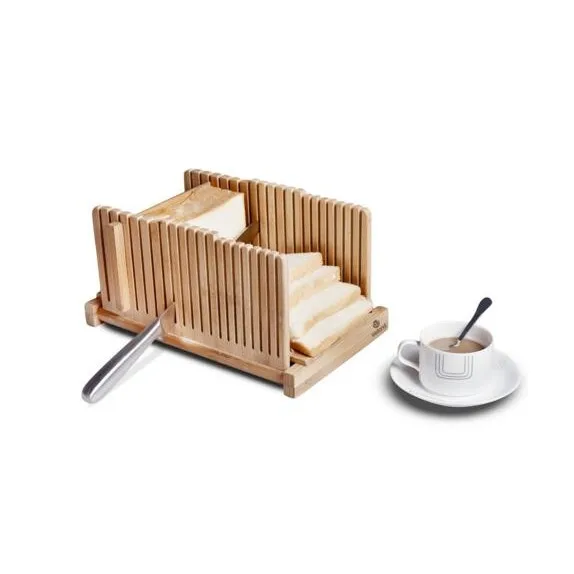 Bamboo Bread Slicer Wood Compact Foldable Cuts Thick bamboo bread cutting board