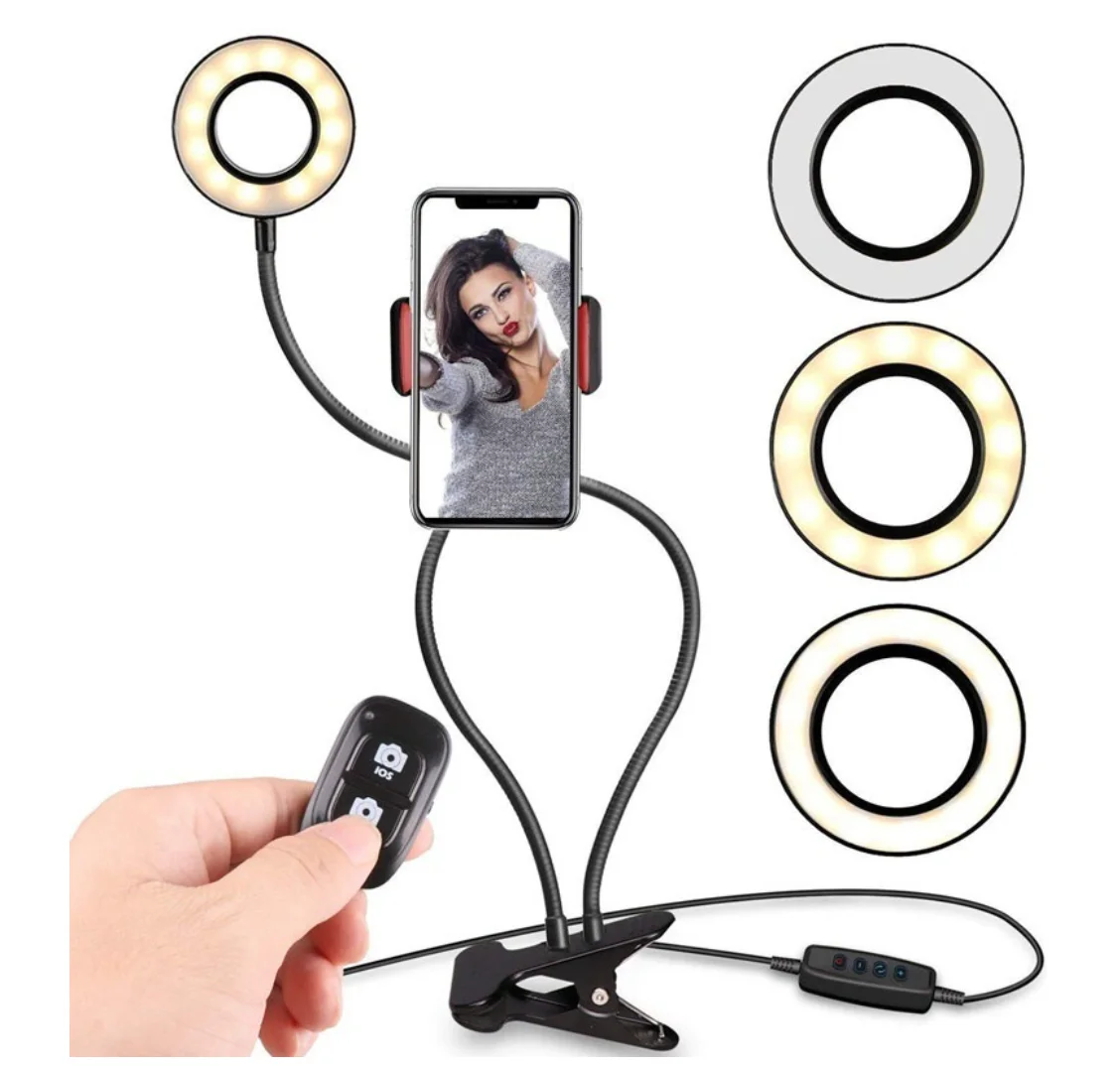 

TIK tok Dimmable makeup ring light led circle selfie ring light with cell phone holder tripod stand