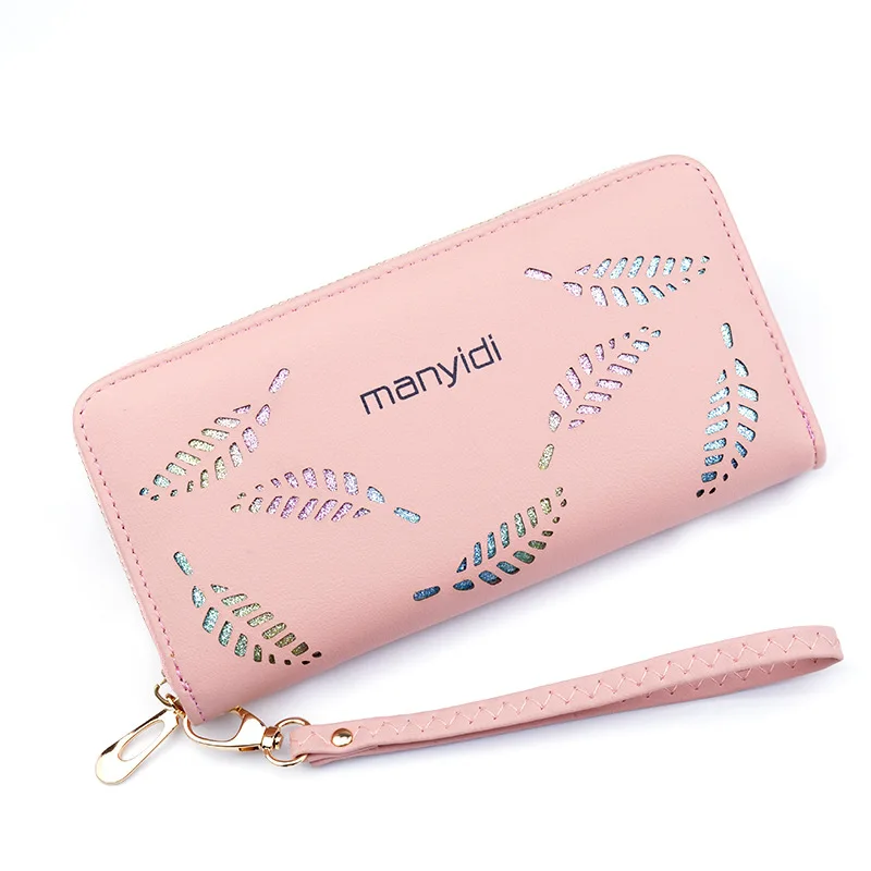 

Women Wallets Purses Hollow Leaf Long Wallets For Girl Ladies