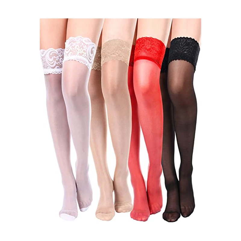

XY-0189 Wholesale Lace Top Thigh High Socks Stocking, Custom color