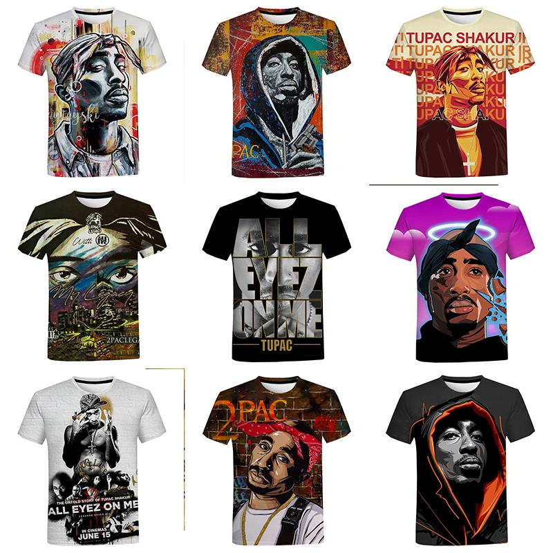 

Rapper Tupac 3D Printed Shirt For Men 2021 Summer Fashion Casual Hip Hop 3D Printing Shirt From Men Cool Oversized Tee Tops