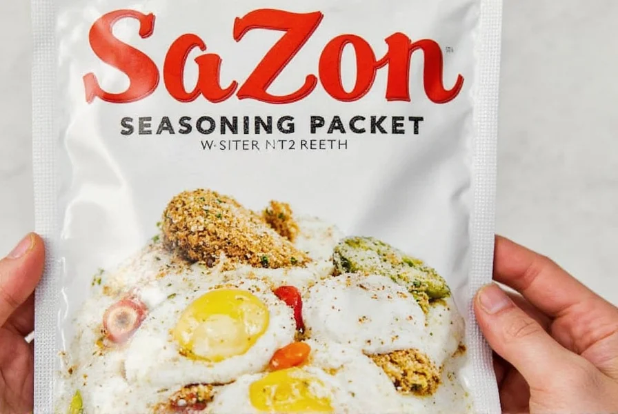 Sazon seasoning packet close up