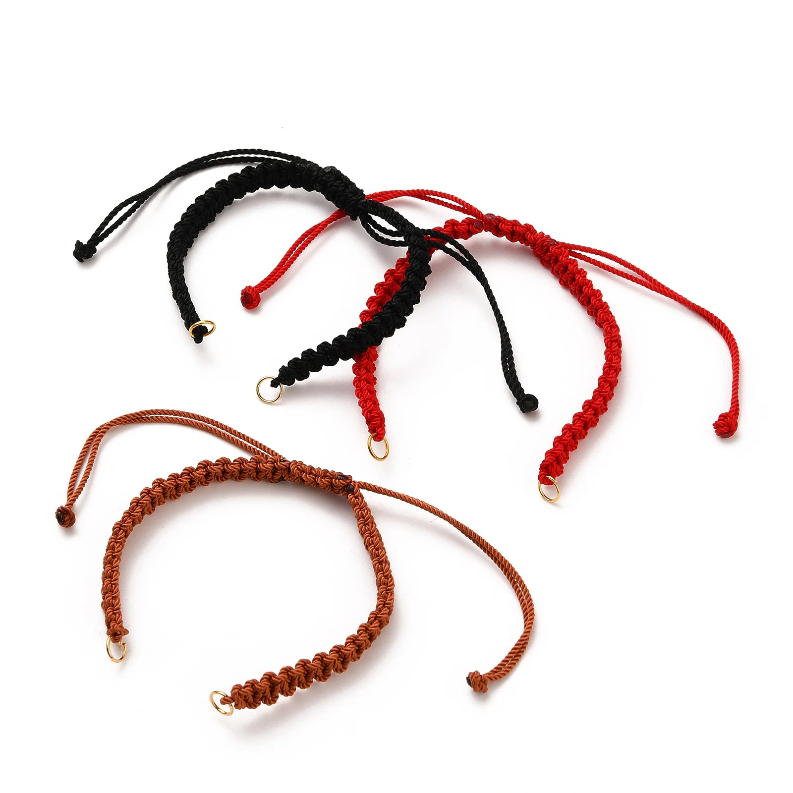 

PandaHall 304 Stainless Steel Jump Ring Braided Nylon Cord Bracelets Making, Mixed color