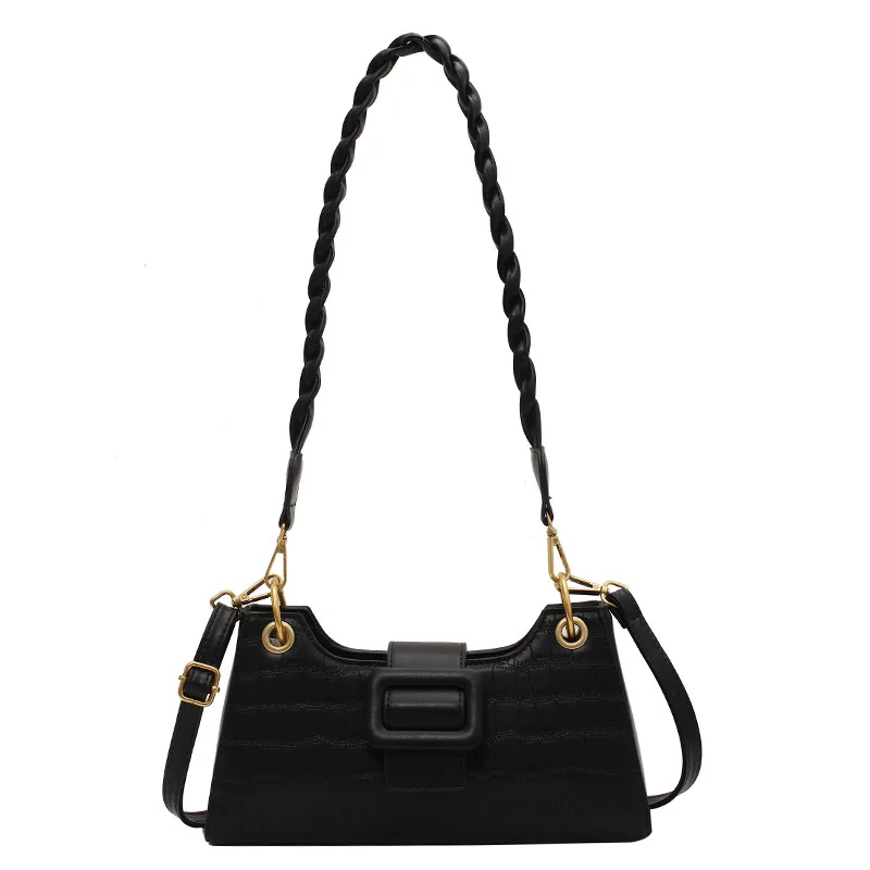 

2022 new french texture retro bag trend fashion messenger bag stone grain surface for women's shoulder bag