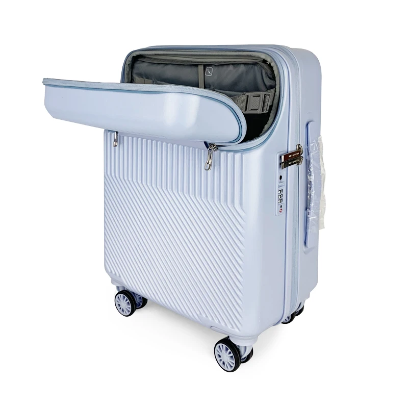 

New Style Trending 2021 Travel businessTrolley Suitcase front opening luggage Carry-on Luggage, Light blue red white pink black dark blue
