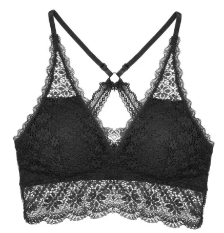 

FINETOO 2021 New Women Hot Sale Lace Bra Super Push Up Wireless Bra Women Backless Bra Tops Popular For Ladies