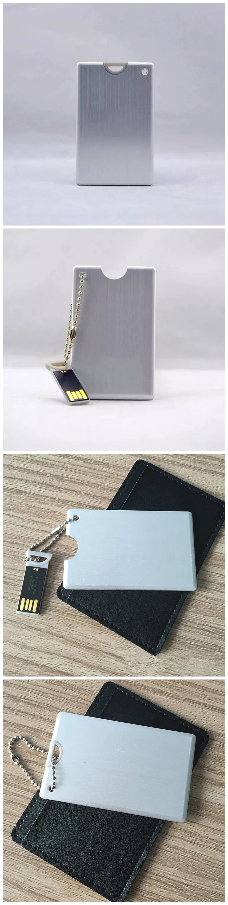 wholesale giveaway gift metal business card usb flash drive 8 gb no housing keychain sliding aluminum credit card usb disk - ANKUX.COM