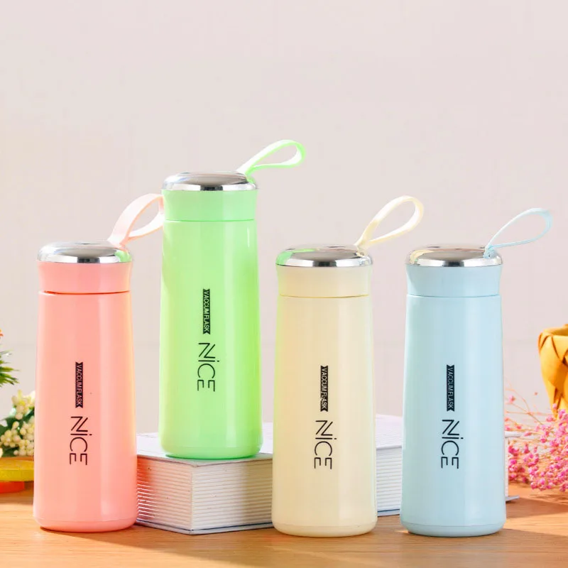 

New Reusable Cute Nice glass liner creative hot water bottle simple department store student advertising gift thermos bottle