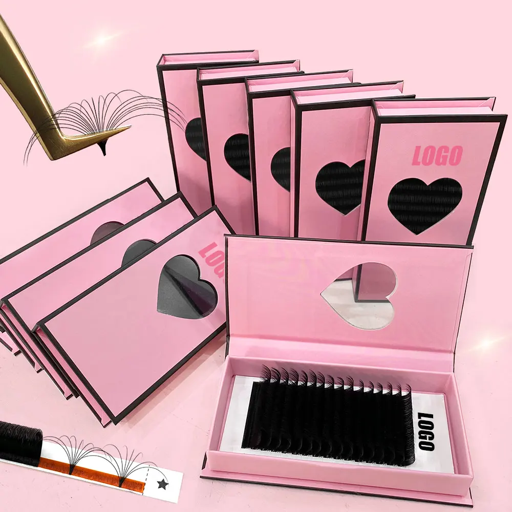 

Lash Extension Supplies 0.03 0.05 0.07 Matte Black Volume Lash Extension Trays Cashmere Easy To Fan Individual Eyelash Extension