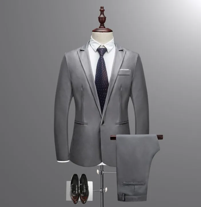 hb10720a 2020 fashion new men's Korean slim small suit latest wedding suit