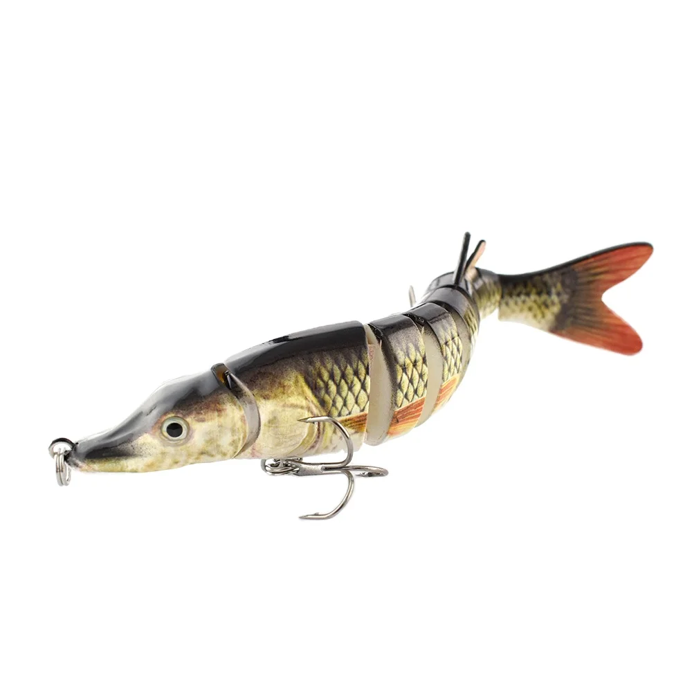 

ODS 125mm 21g Minnow Fishing Lures multi jointed Hard Baits ABS Artificial Lure For Bass Pike Fishing Tackle, Lifelike colors, any color you want