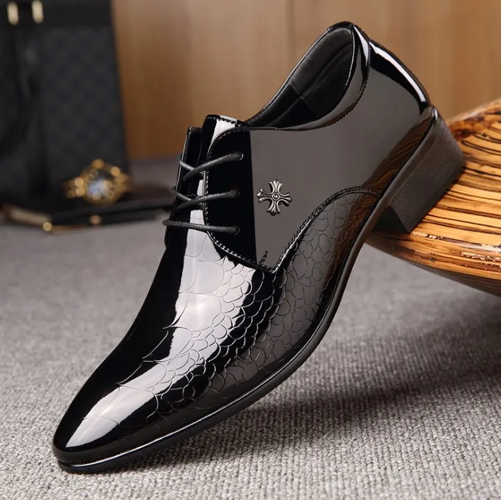 

hb10563a 2020 Business men's Dress shoe high-end leather shoes, Black