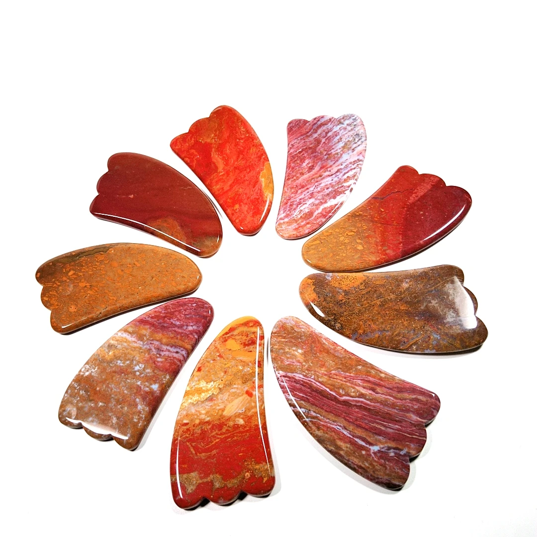 

2021 New Natural Crystal Stone Body Massage Tool Jade mookaite jasper Gua Sha Board