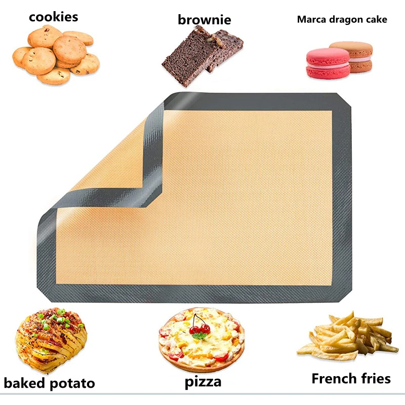 

Silicone Baking Mats Silicone Macaron Non Stick Cooking Sheet Reusable Pastry Mat, As picture