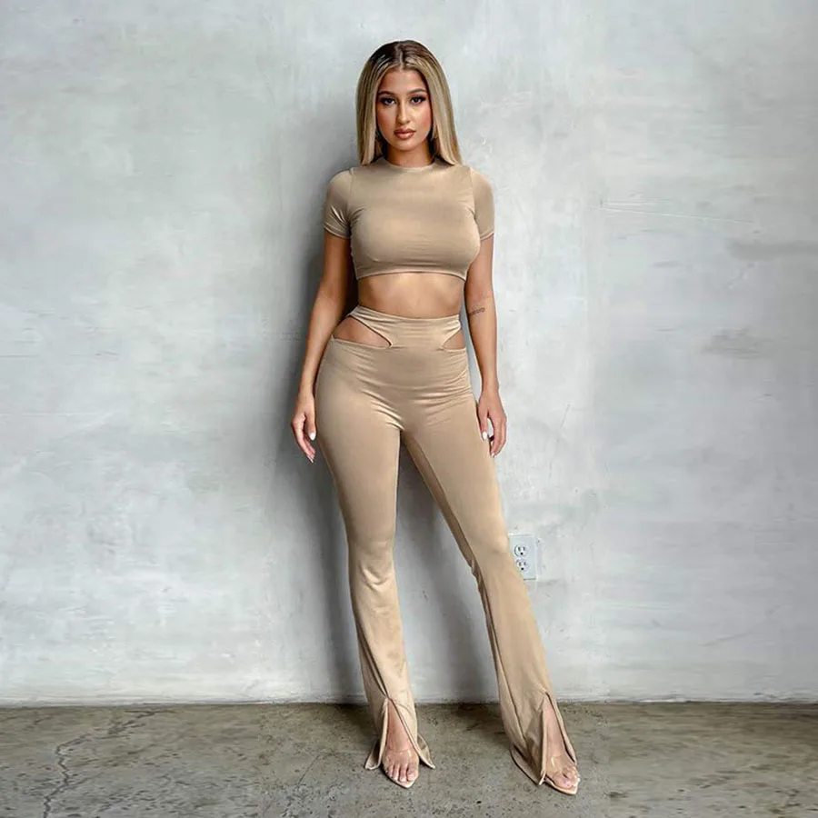 

Kliou K21P03223 Summer Hollow Out Womens Clothing 2021 Jumpsuit Women's Trousers