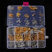 

About 666pc Mix Gold Sliver Color Ring Crimp End Caps OT Lobster Clasp Hooks Ends Fastener Clasp Jewelry Making Sets Tool Kits