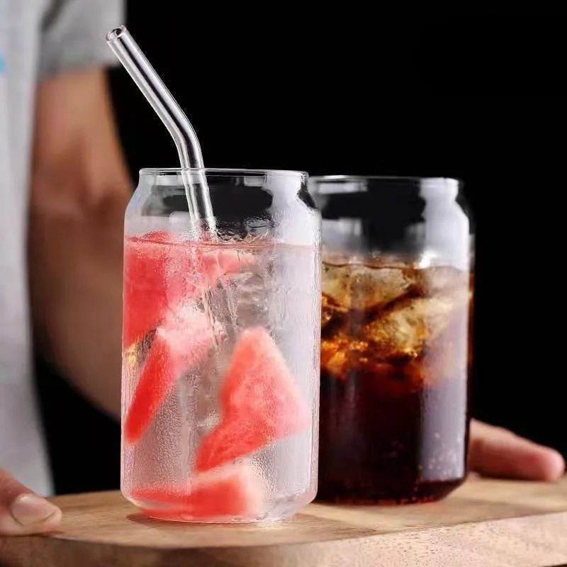 12oz 16oz 25oz Clear Frosted Insulated Modern Soda Pop Shaped Sublimation Beer Jar Glass Can Cup for Party Occasions